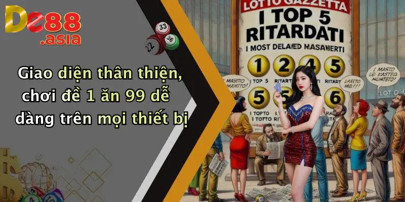 Giao diện thân thiện, chơi đề 1 ăn 99 dễ dàng trên mọi thiết bị