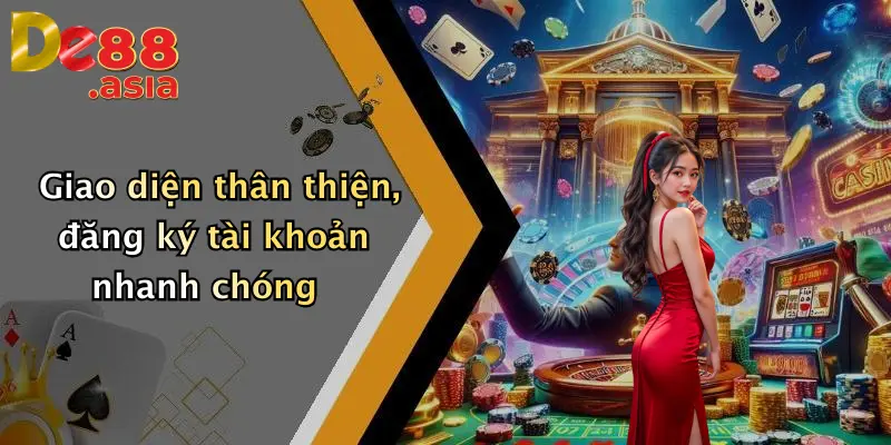 Giao diện thân thiện, đăng ký tài khoản nhanh chóng