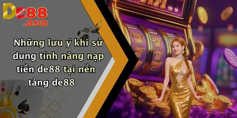 Những lưu ý khi sử dụng tính năng nạp tiền de88 tại nền tảng de88